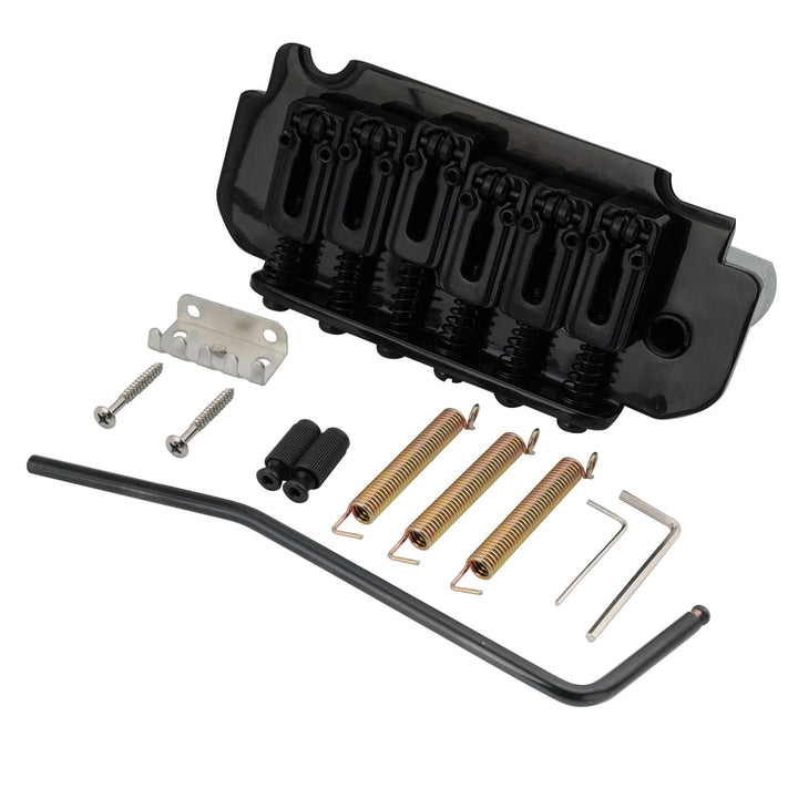 Pro 54mm Roller Saddles 2-Point Tremolo Bridge for Import Strat Squier Style Electric Guitar, Black
