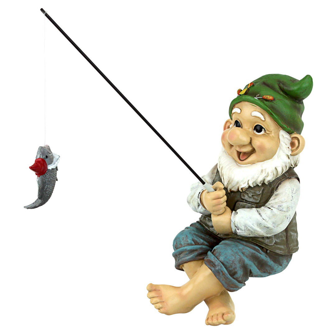QM2806500 Ziggy the Fishing Gnome Handcast Polyresin Statue, 9.5 Inch, Full Color