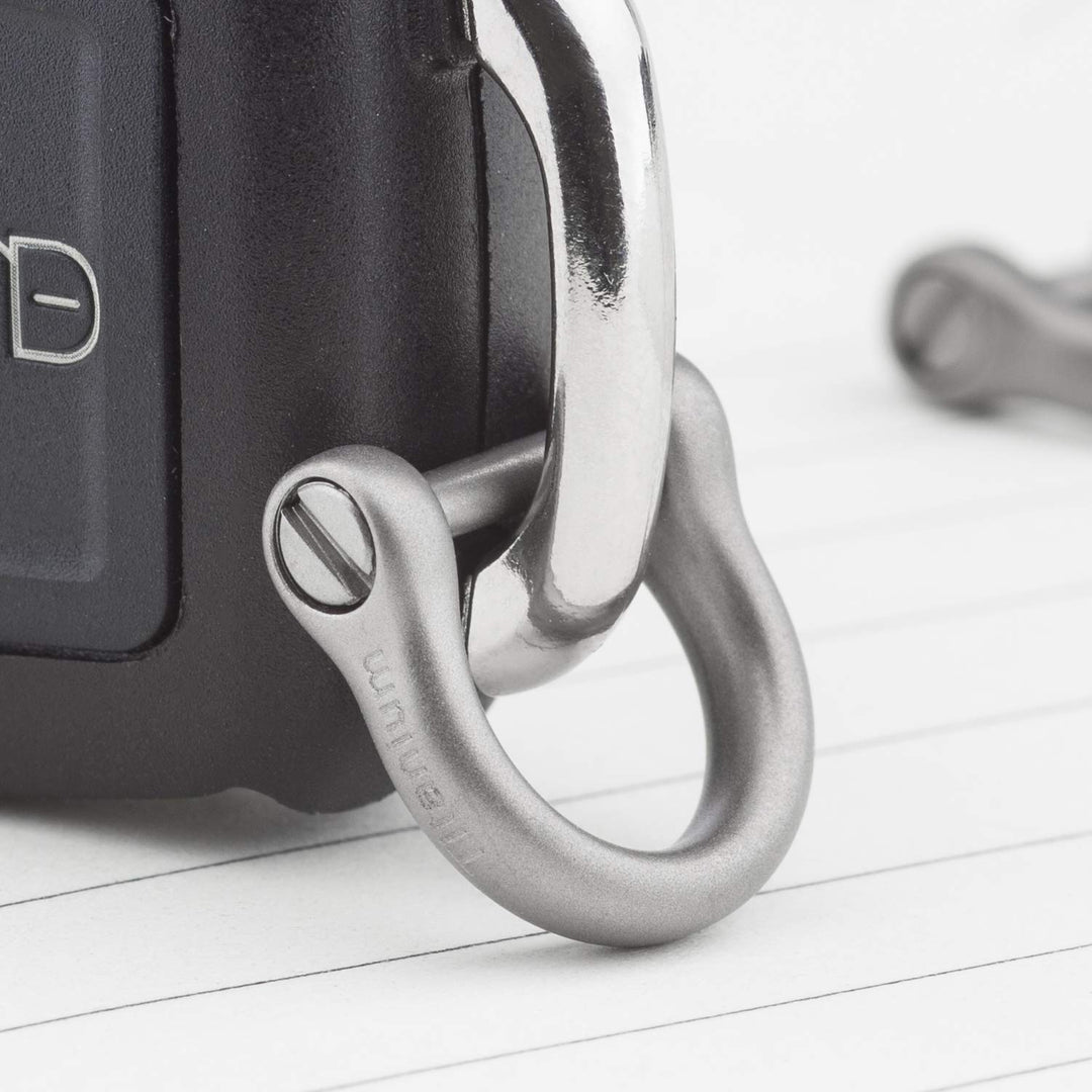 Titanium D-Rings with Screw Shackle, U Shape Key Chains Rings, Car Keys Tools, DIY Leather Craft Purse/Wallet Buckle 1 pcs (Matte, Tiny)