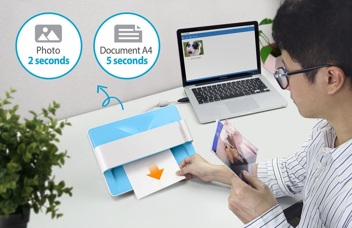 Plustek Photo Scanner ePhoto Z300, Scans 4x6 inch Photos in 2 Seconds, Auto crop and deskew with CCD Sensor, Supports Mac and PC