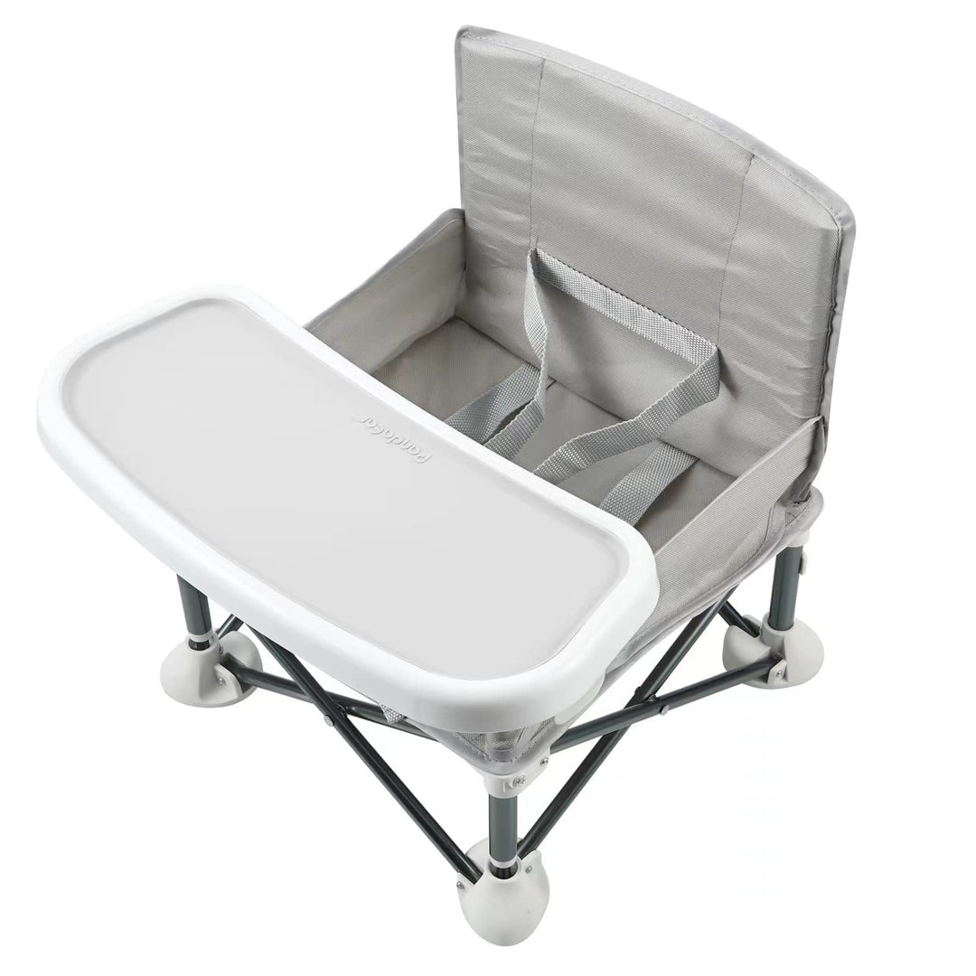Portable Baby Seat Travel| Compact Fold with Straps for Indoor/Outdoor Use| Great for Camping, Beach, Lawn |Toddlers, Kids, Boys, Girls (Grey with Placemat)