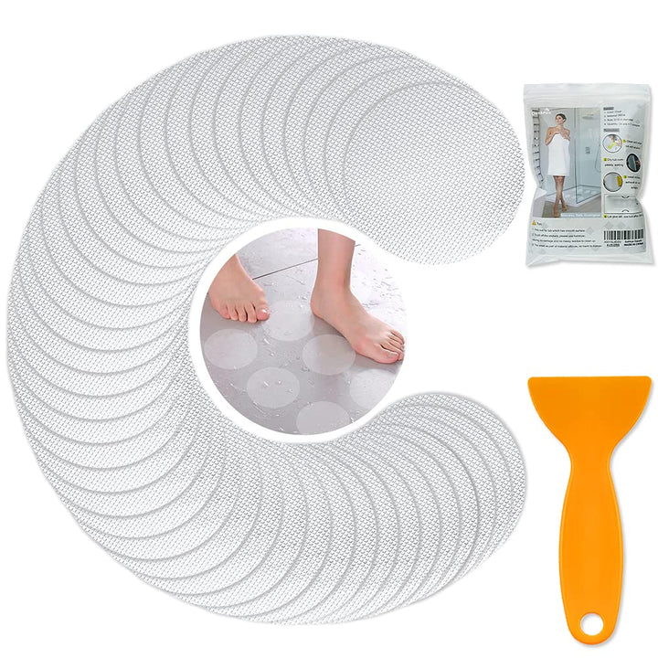 Bath Tub Stickers, Non Slip Bathtub Treads, Anti Slip Shower Sticker, Safety Discs Decals Tape for Slippery Tubs Showeroom Floor Stairs(Slip Resistant Decals, Clear, 3.2 x 24 Pack)