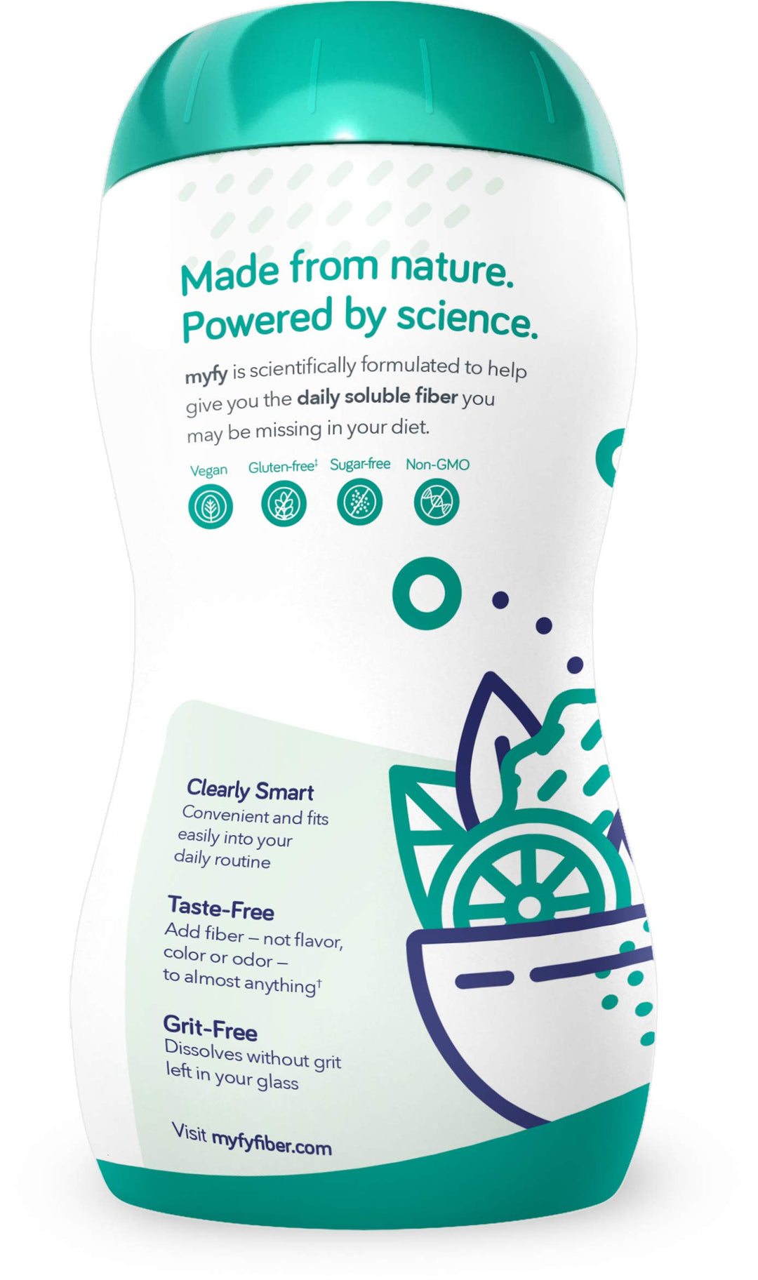 Natural Prebiotic Fiber Supplement Powder - Clear, Soluble, Daily Digestive Support for Gut Health & Regularity - Non-GMO, Taste-Free, Sugar-Free, Gluten-Free - 10.6oz (60 Servings)