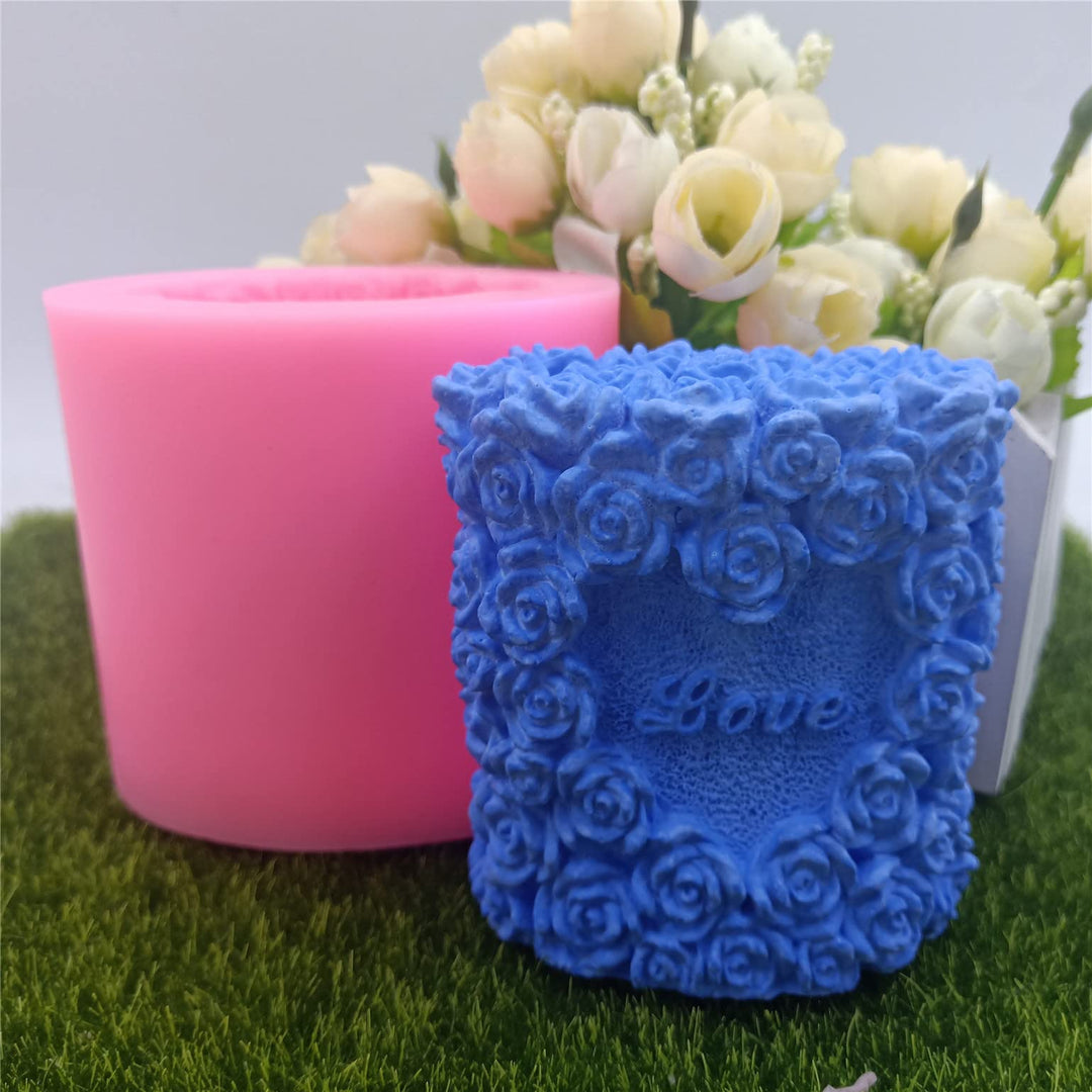 Lovely Wedding Art Candle Mold 3D Rose Soap Candle Molds Decorating Silicone Mold for Candle Making