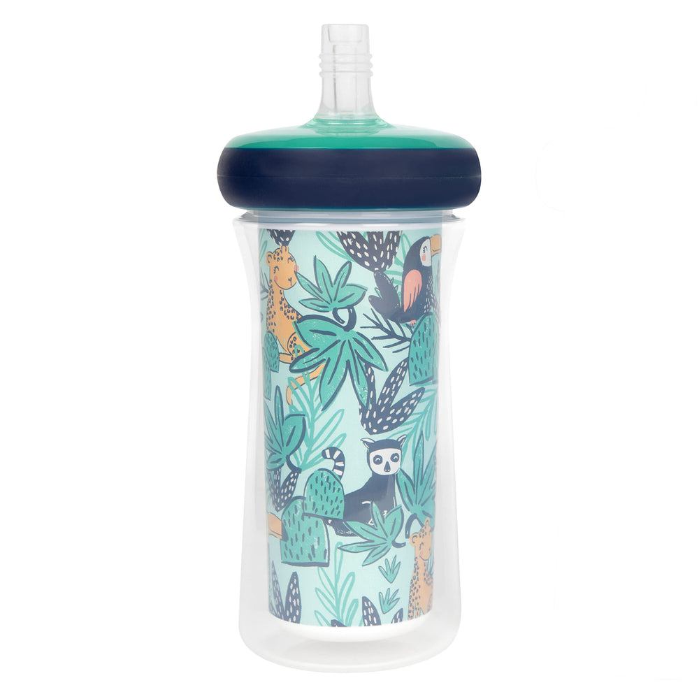 Insulated Straw Cup for Toddlers 2pk – Wild and Free & Marbled – Dark Blue, 9 ounces