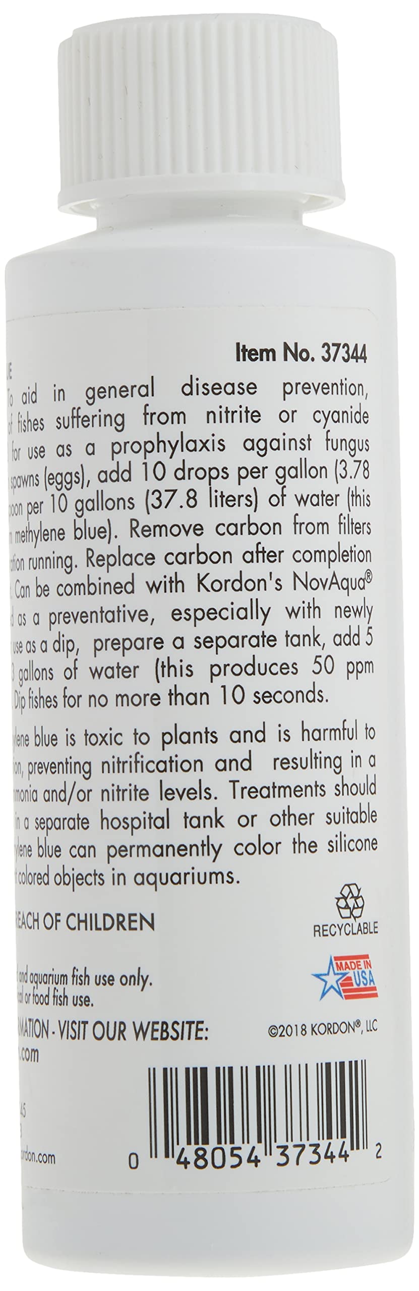 Methylene Blue Disease Preventative – Safe for Freshwater & Saltwater Aquariums, Prevents Fungal Infections & Treats Parasites, Reduces Fish Stress, 4-Ounces