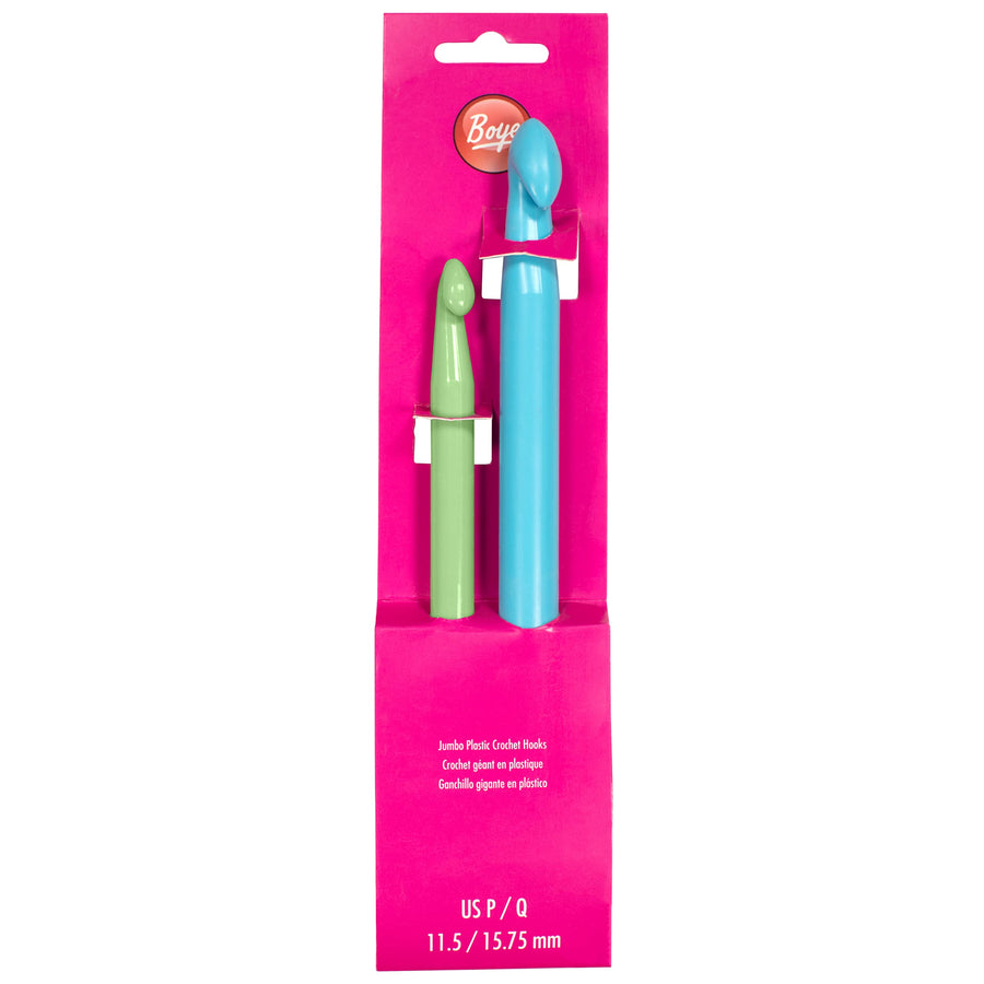 Wright Products 74492 Jumbo Plastic Crochet Hook Set, Sizes P16 & Q