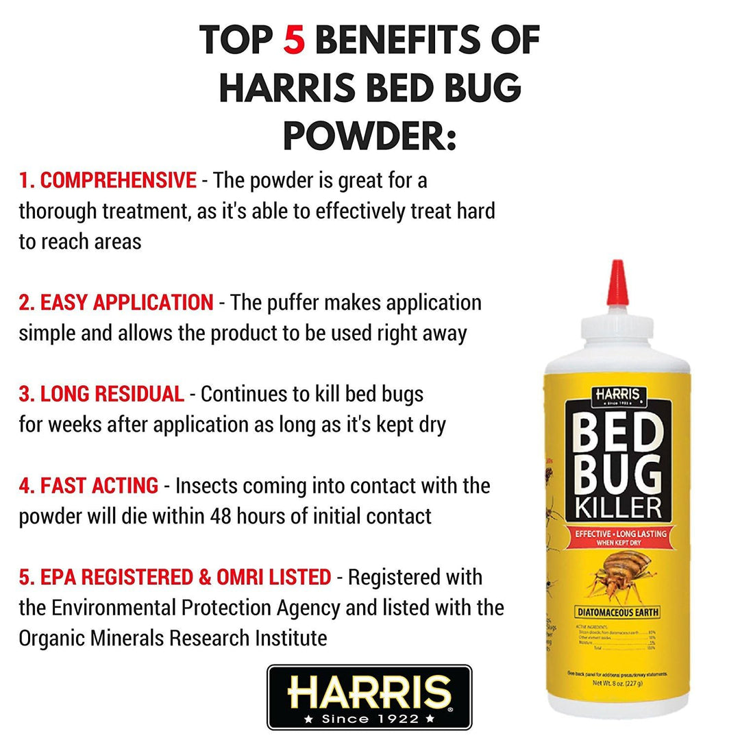 Harris HDE-8 Bed Bug Powder Diatomaceous Earth, 8oz, Yellow