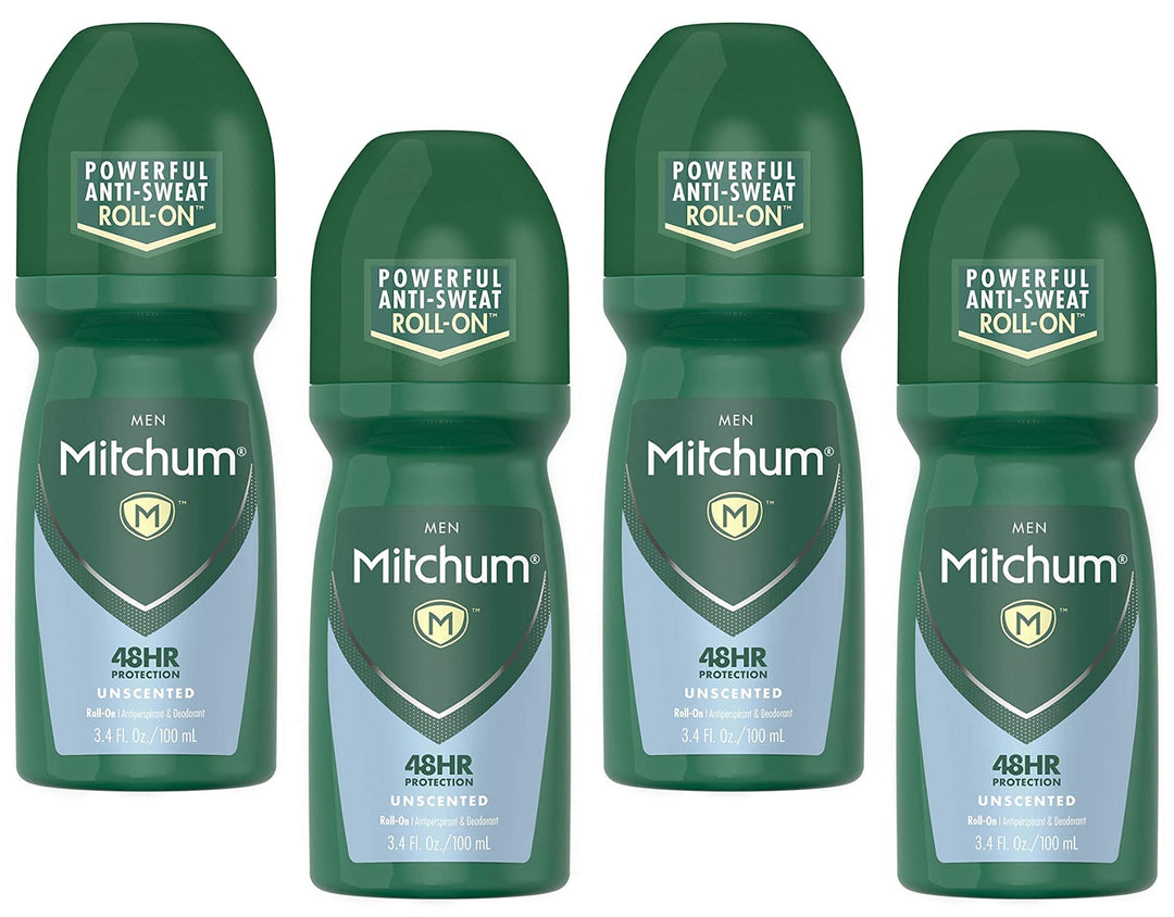 Invisible Anti-Perspirant & Deodorant Roll-On, Unscented 3.4 oz (Pack of 4)