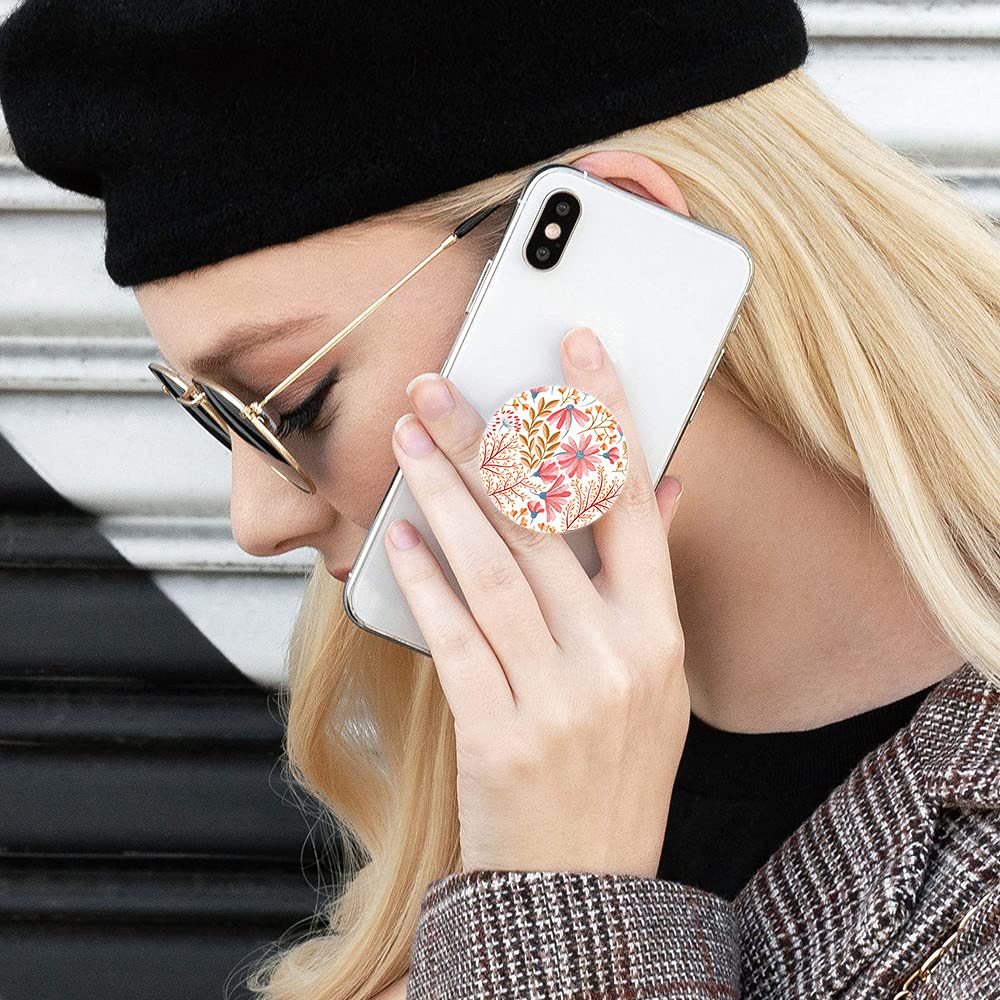 JXinQ 4 Pack/Expanding Phone Mount Grip Holder for Cellphone,Collapsible Stand - Pink Rose Gold Blue Flower Floral (ZMX-SS07-Q)