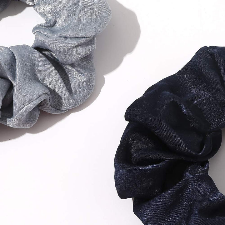 Silk Satin Scrunchies Women Hair Ties - Big Scrunchy Ponytail Holder No Crease Hair Bands Soft Elastic No Hurt Your Hair for Vsco Girl Women Black Gray Dark Blue Light Blue