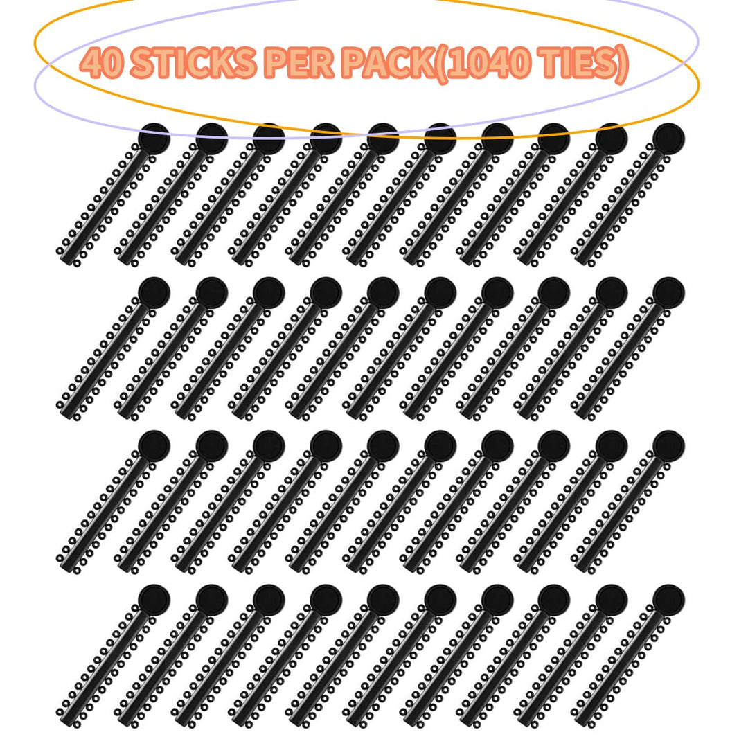 Orthodontic Ligature Ties O-Rings Elastic Rubber Bands for Braces (Black, 1040 Pieces)