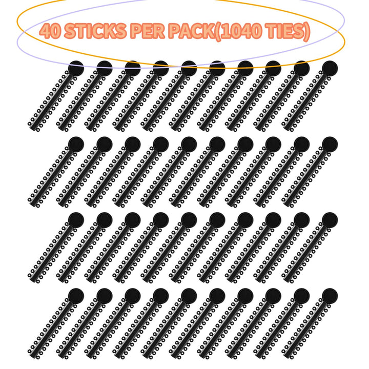 Orthodontic Ligature Ties O-Rings Elastic Rubber Bands for Braces (Black, 1040 Pieces)
