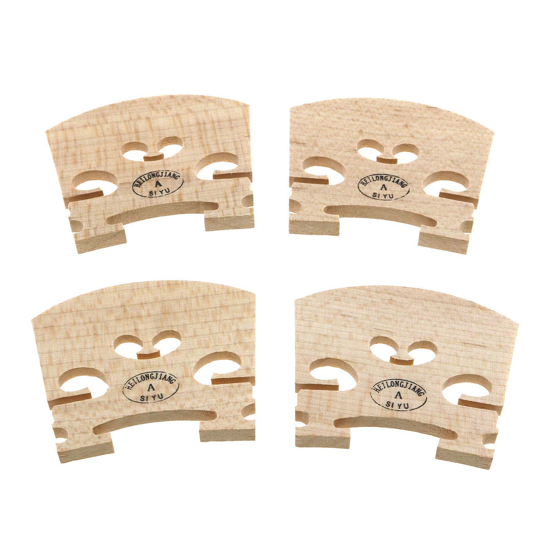 4PCS 4/4 Violin Bridge Full Size Maple wood Violin Parts, Yellow
