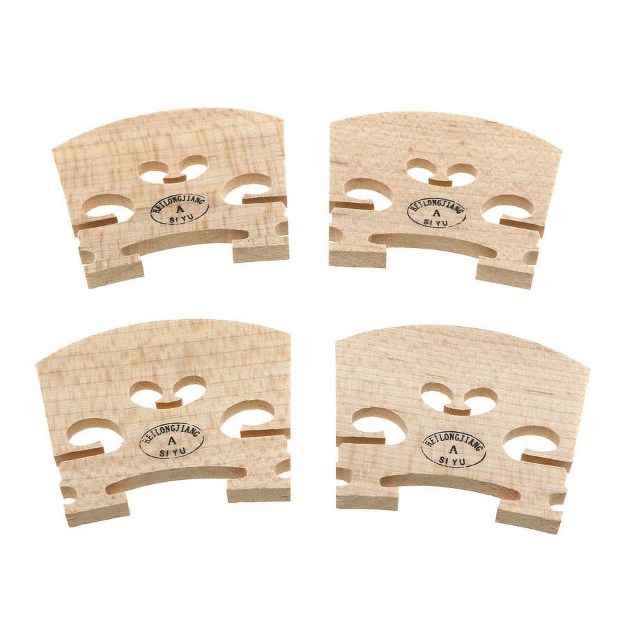 4PCS 4/4 Violin Bridge Full Size Maple wood Violin Parts, Yellow