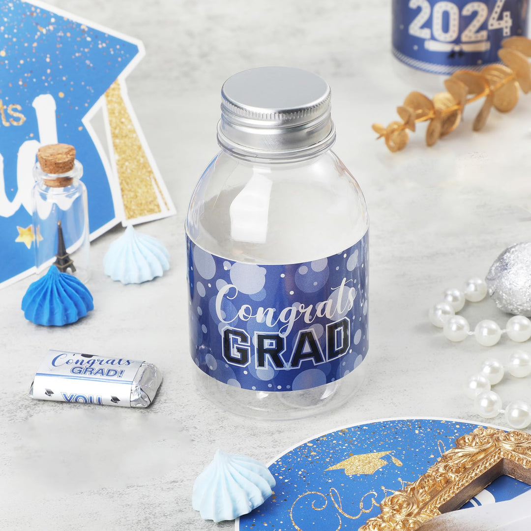 39 Pieces Graduation Decorations Water Bottle Labels Congrats Grad Stickers Class of Party Supplies for High School, College, Nursing, Doctorate Graduation Celebration Decor (Blue,2022 Style)