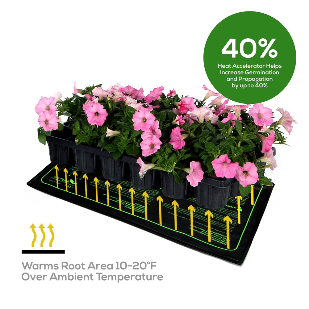 MET Certified 2 Pack Seedling Heat Mat, Waterproof Durable Germination Station Heat Mat, Warm Hydroponic Heating Pad for Indoor Home Gardening Seed Starter(10 X 20)