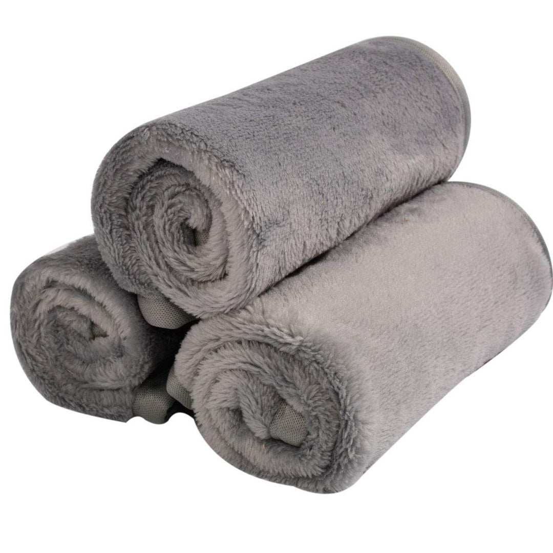 Microfiber Makeup Removal Cloths Ultra Soft Facial Cloths, Pack Of 3, 12 x 12-Inch Gray
