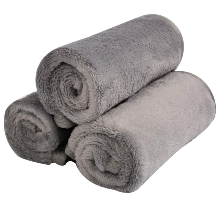 Microfiber Makeup Removal Cloths Ultra Soft Facial Cloths, Pack Of 3, 12 x 12-Inch Gray