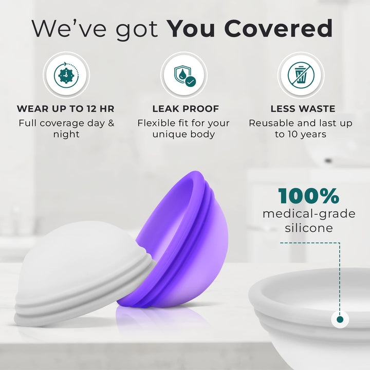 CareCup Reusable Menstrual Disc - Set of 2 Menstrual Cup - Soft Period Disc for Women Designed with Flexible, Medical-Grade Silicone Period Cup (2 Small)