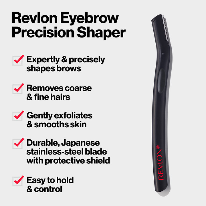 Revlon Precision Eyebrow Shaper, Reusuable, Easy to Remove Unwanted Hairs, Japanese Steel with Protective Shield