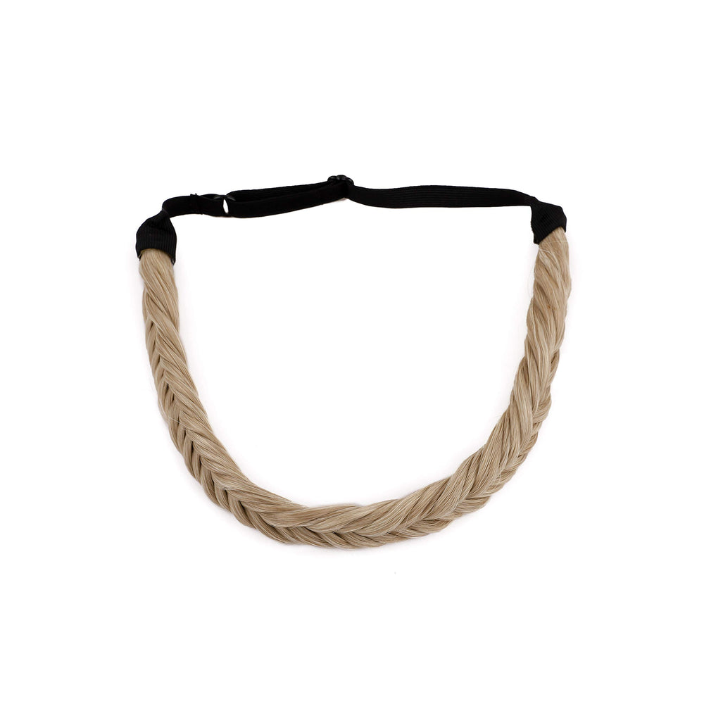 Braids Headband For Women Fishtail Braided Hairband Fishtails Braids Fish Tail Braid Hairband Plaited Braid Headband Synthetic Braid Headband Hairpieces For Girl 45g #4AP27