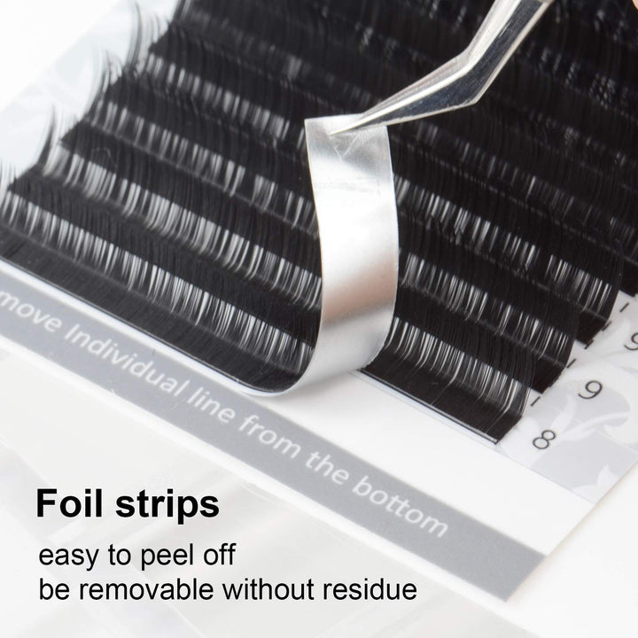 Eyelash Extensions Individual Lashes 0.10mm C curl 7-15mm Mix Tray Classic Matte Black Soft Natural Faux Mink 16 rows