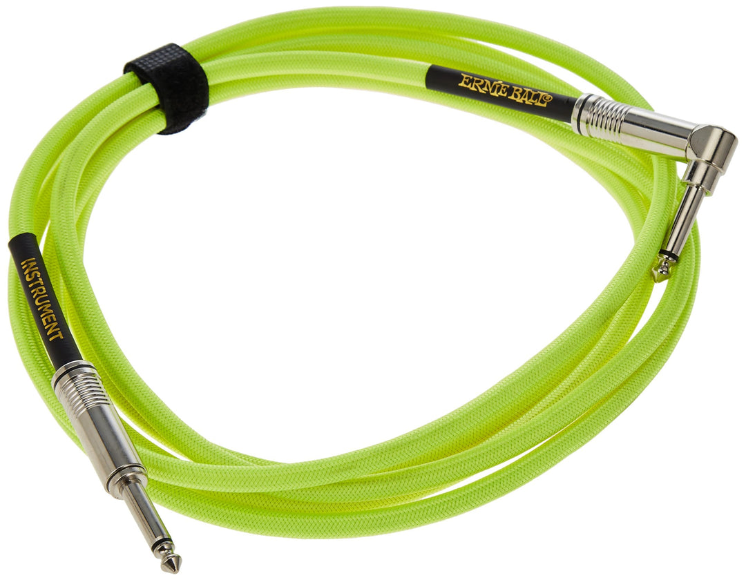 Braided Instrument Cable, Straight/Angle, 10ft, Neon Yellow (P06080)