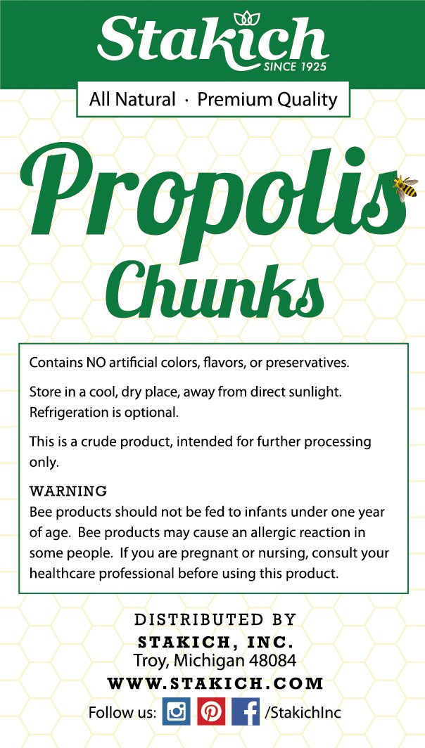 Bee Propolis Chunks - Pure, Natural - 4 Ounce