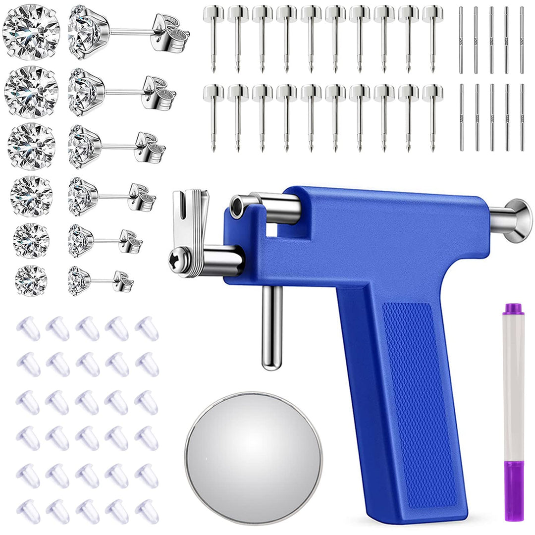 Ear Piercing Gun Kit,Professional Ear Nose Self Piercing Tool,Earring Piercer with Hypoallergenicear Piercing Needle Kit for Salon Home Use