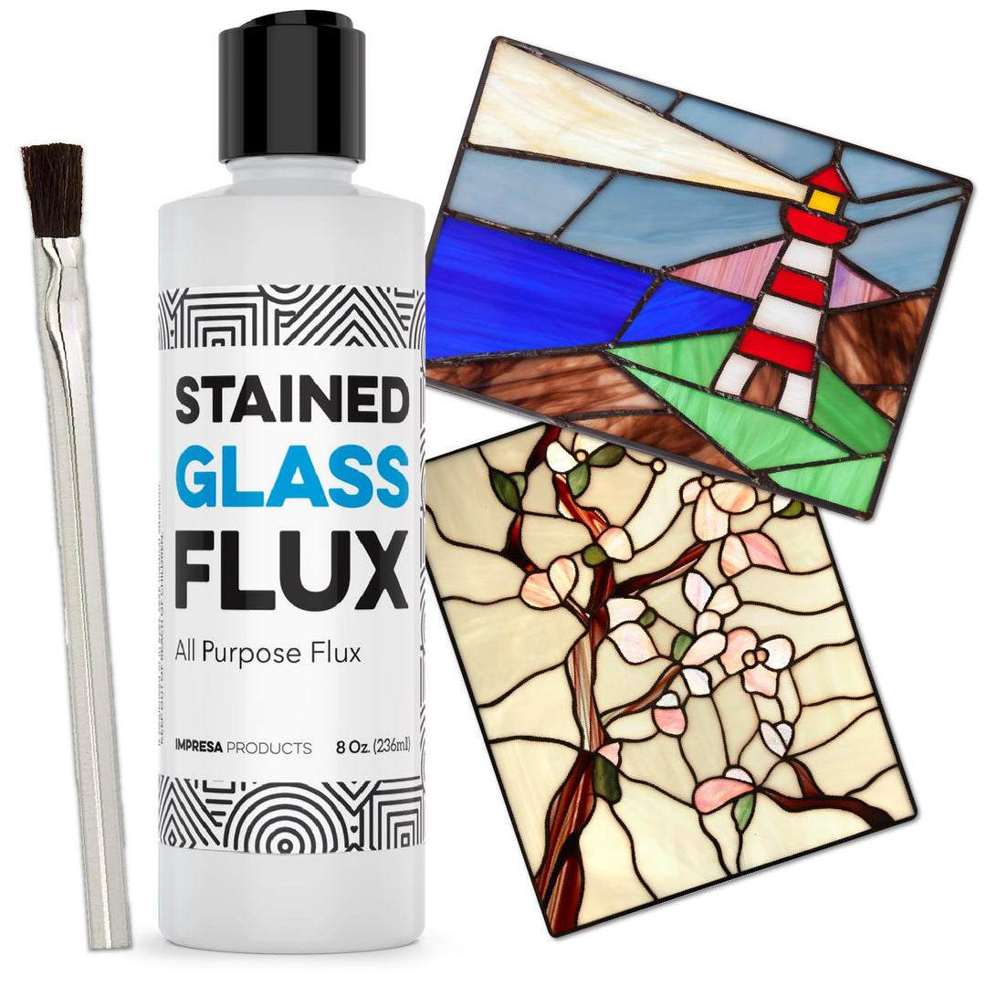 8oz Liquid Zinc Flux for Stained Glass, Soldering Work, Glass Repair and more - Easy Clean Up - Made in USA