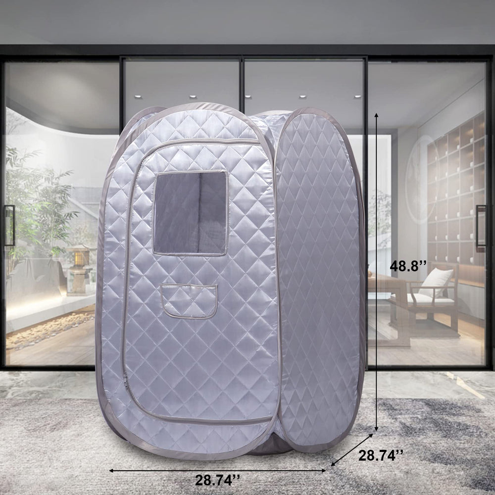 Portable Sauna Tent, Foldable One Person Full Body Spa for Detox Therapy Without Steamer - Grey