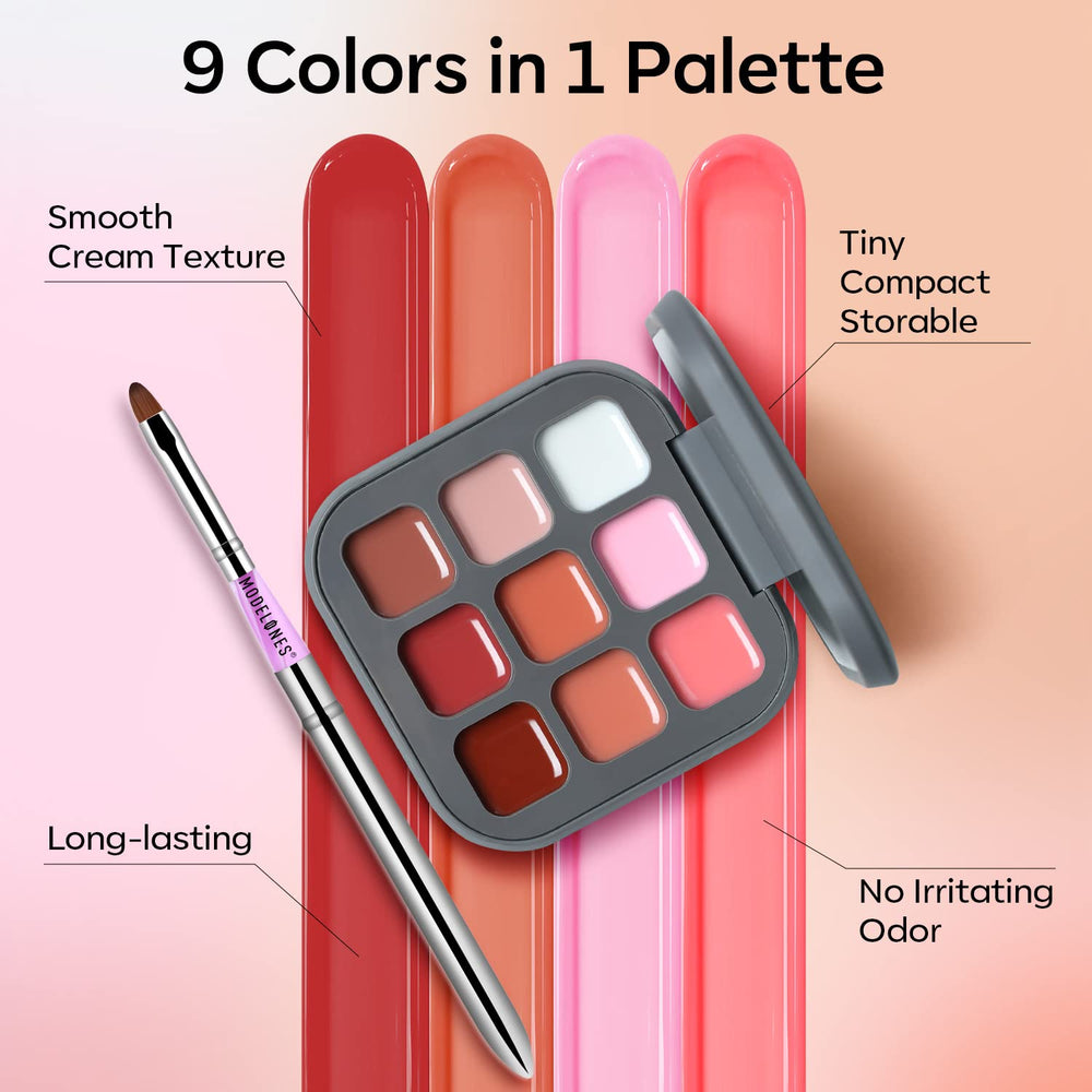 Modelones Jelly Gel Nail Polish Set, 9 Colors Neutral Nude Pink Brown Solid Gel Polish Translucent Pudding Gel Upgraded Crème Manicure Palette Soak Off LED Nail Art Kit DIY Mother's Day Gift W/ Brush