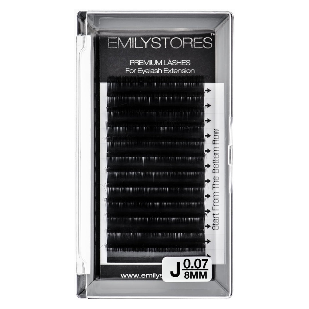 Eyelash Extensions 0.07mm Thickness J Curl Length 8mm Silk Mink Fake Eye Lashes In One Tray
