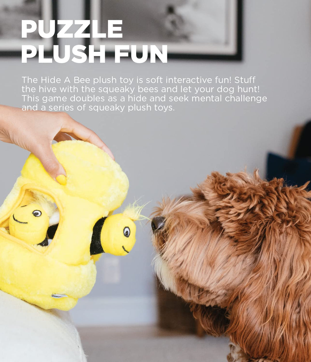 Hide A Bee Plush Dog Toy Puzzle