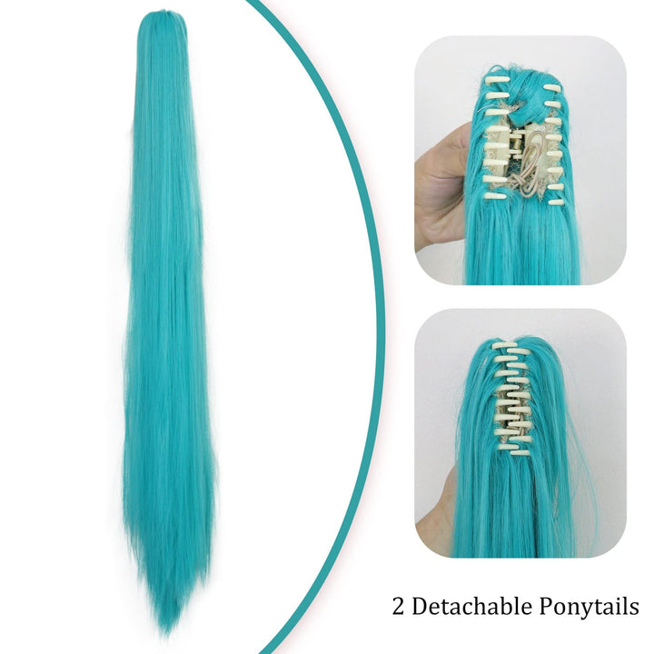 Anangelhair +Free Hair Cap 48inch 120 Cm Miku's Day Vocaloid Hatsune Miku Green Anime Cos Costume Cosplay Wig Hallowmas