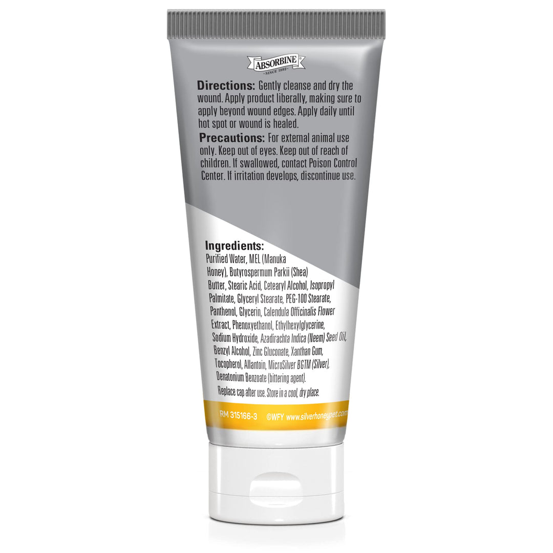 Silver Honey Hot Spot & Wound Care Ointment for Dogs, Cats, Small Animals, 2oz Tube
