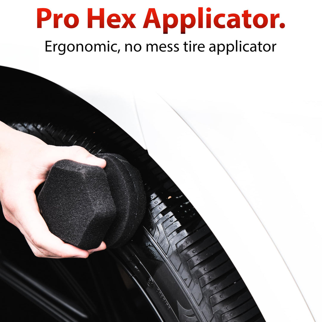 Adam's Pro Tire Hex Grip Applicator - Tire Shine Car Detailing Foam Sponge Tool | Car Cleaning Supplies After Car Wash Tire Cleaner | for Vinyl Rubber & Trim Accessories | Wheel Cleaner & Rim Cleaner