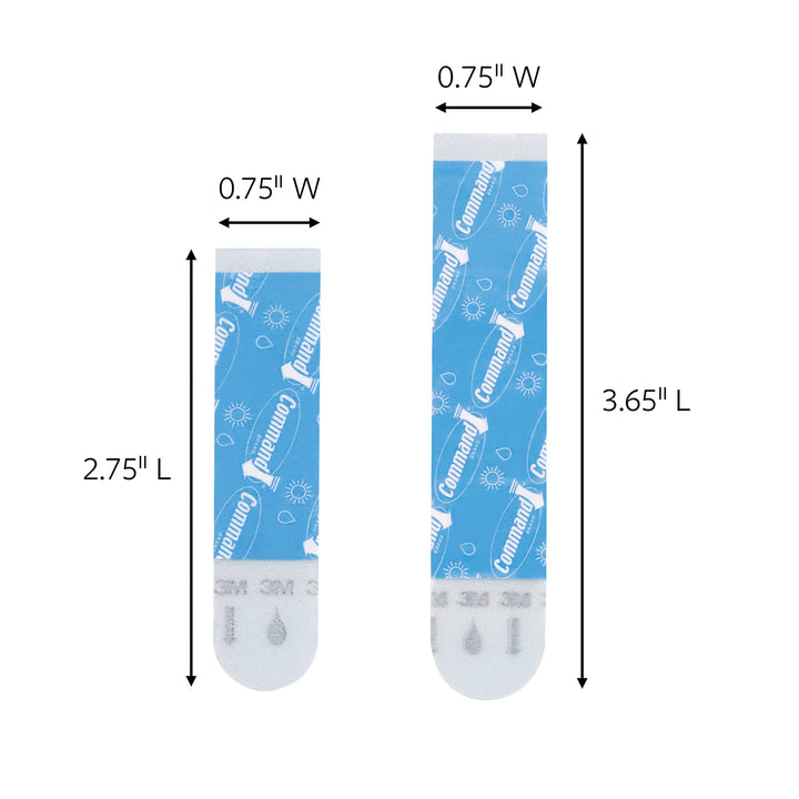Bath Replacement Strips, Medium and Large Water-Resistant Adhesive Strips, Re-Hang Bath Hooks or Caddies, 2 Medium Strips, 4 Large Strips