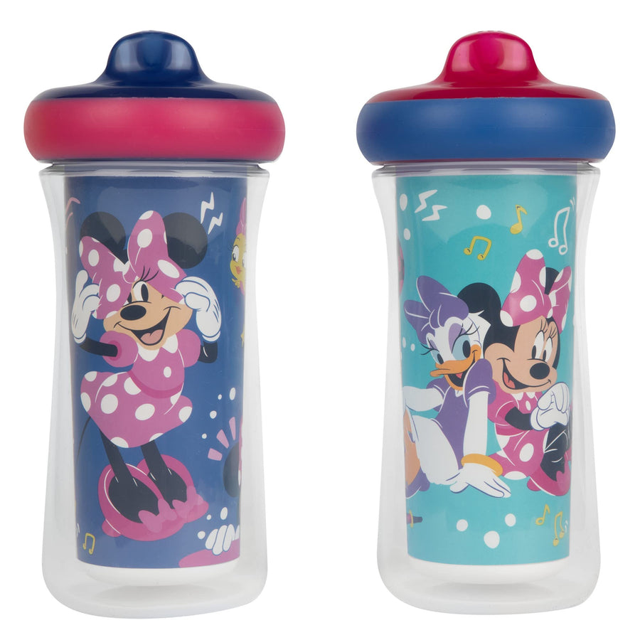 Disney Minnie Mouse Insulated Sippy Cups - Insulated Toddler Cups with Bite-Resistant Hard Spout - 9 Ounces - 2 Count