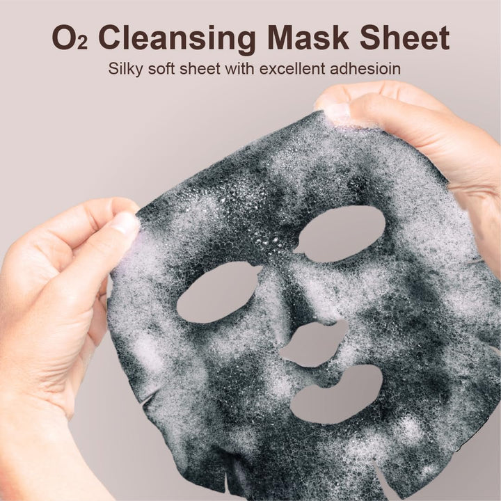 Deep Purifying Black O2 Bubble Mask Volcanic (10 Pack) - Bubble Face Sheet Mask for Purifying & Brightening