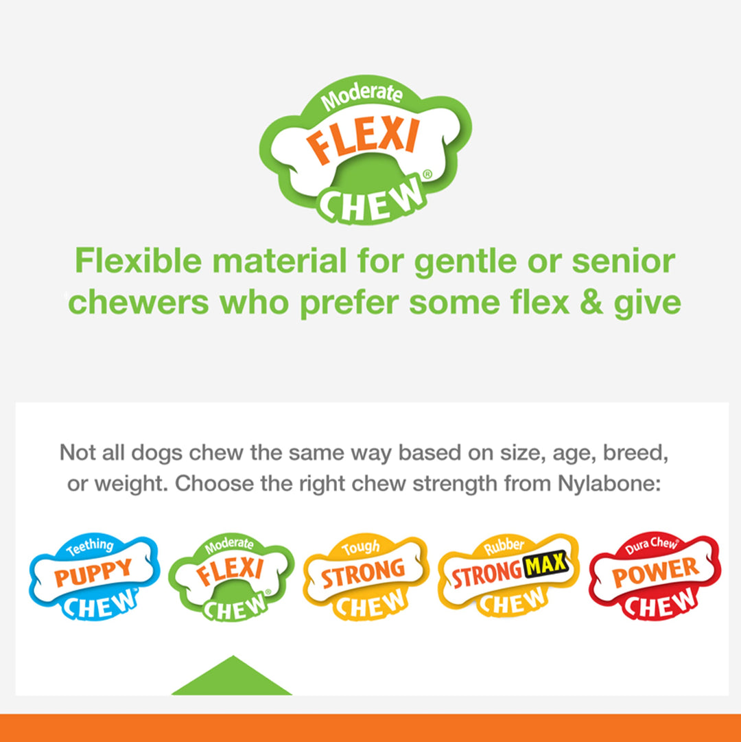 Flexi Chill & Chew Toy for Dogs with Treat Pockets, Dog Toys for Moderate Chewers, Chicken Flavor, Medium - Up to 35 lbs, 1 Count