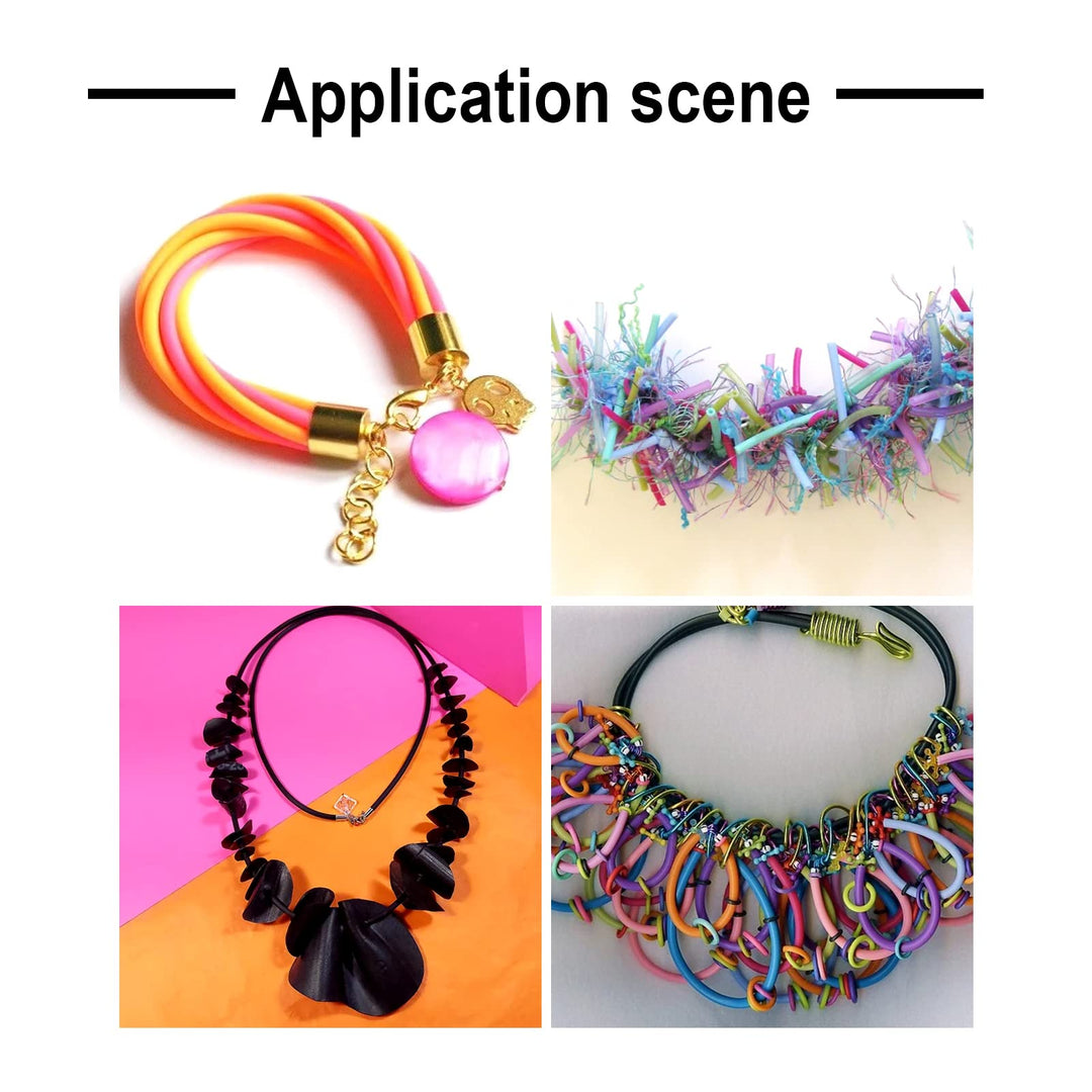 Pandahall 54.68 Yards/Roll 2mm Hollow Pipe Tubuing Rubber Cord with 1mm Hole Solid Rubber Tube Cord with Plasic Spool (Camellia)