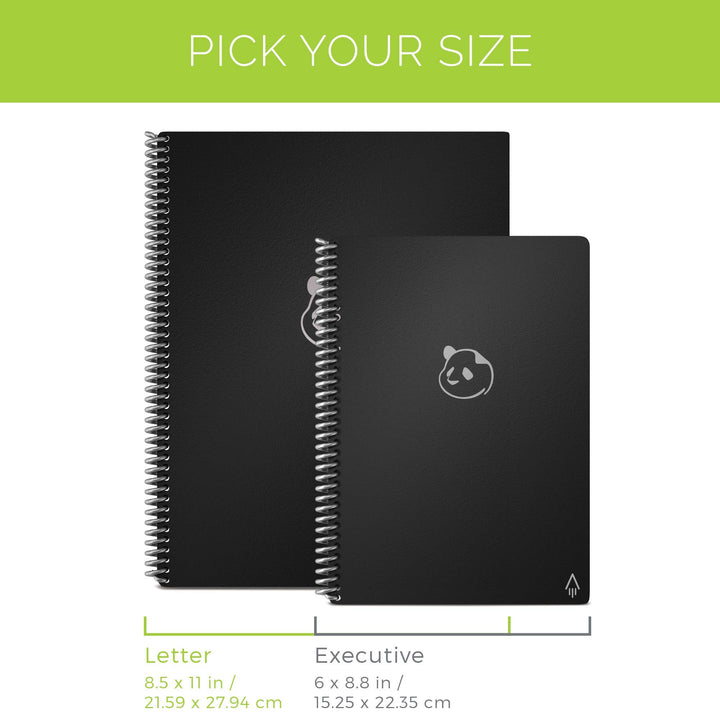 Smart Reusable Notebook, Letter Size Panda Planner with Daily, Weekly, & Monthly Pages, Neptune Teal, (8.5 x 11)
