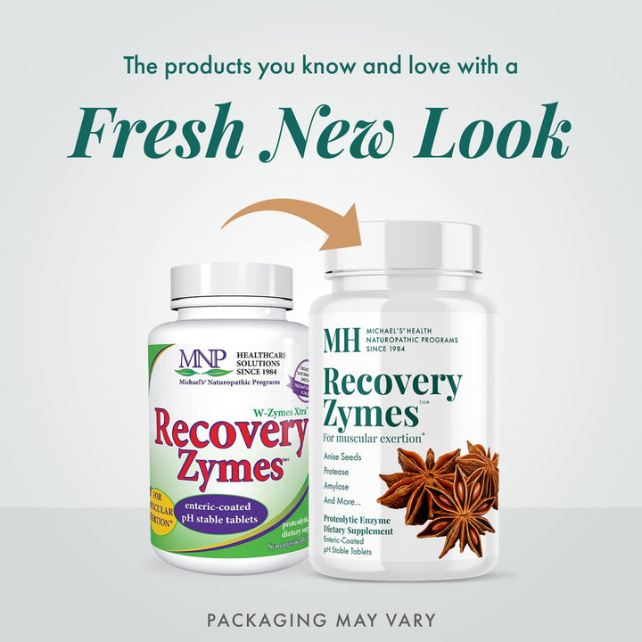 MICHAEL'S Health Naturopathic Programs Recovery Zymes - 180 Enteric Coated pH Stable Tablets - Proteolytic Enzyme Supplement - Supports Natural Inflammatory Response - 30 Servings