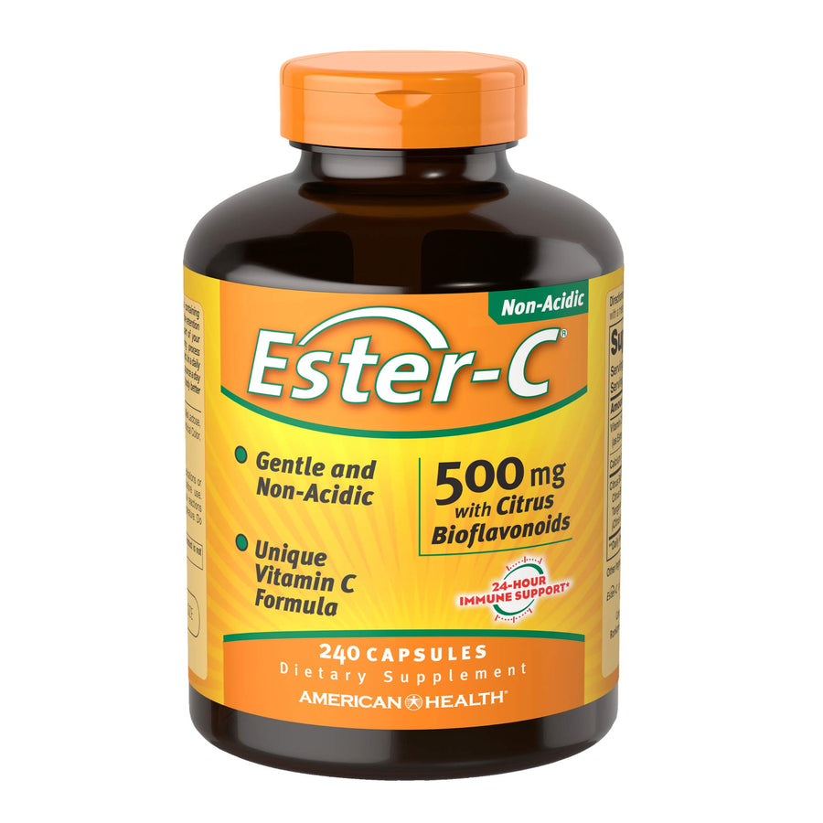 500 mg with Citrus Bioflavonoids Capsules Gentle On Stomach NonAcidic Vitamin C NonGMO Gluten Free 120 Servings, Ester-C, 240 Count