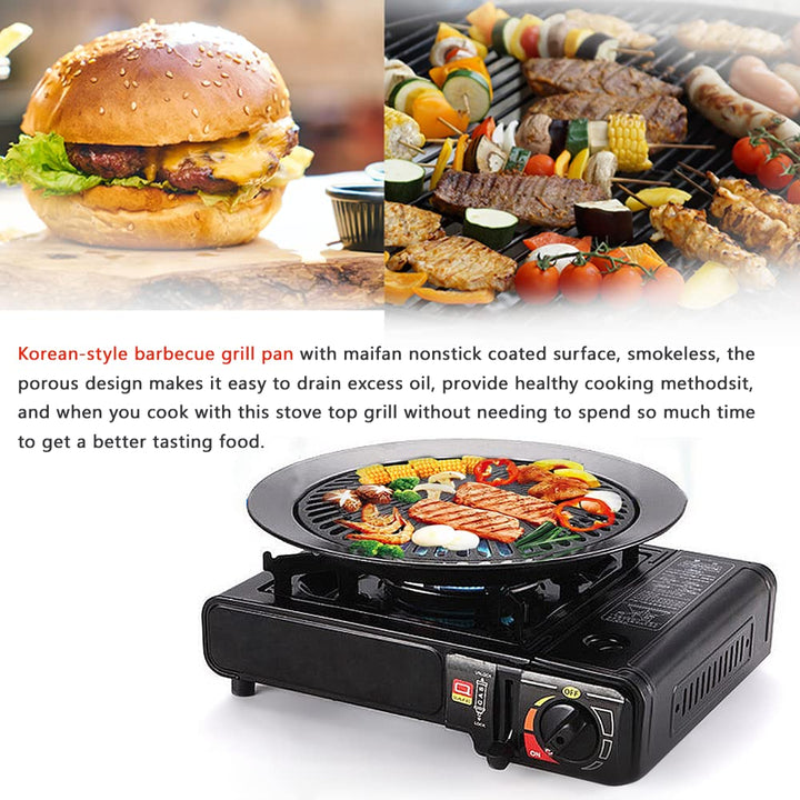 Eboxer Korean BBQ Grill Pan Non stick Barbecue Plate for Indoor Outdoor Grilling, Bakeware for Home Camping