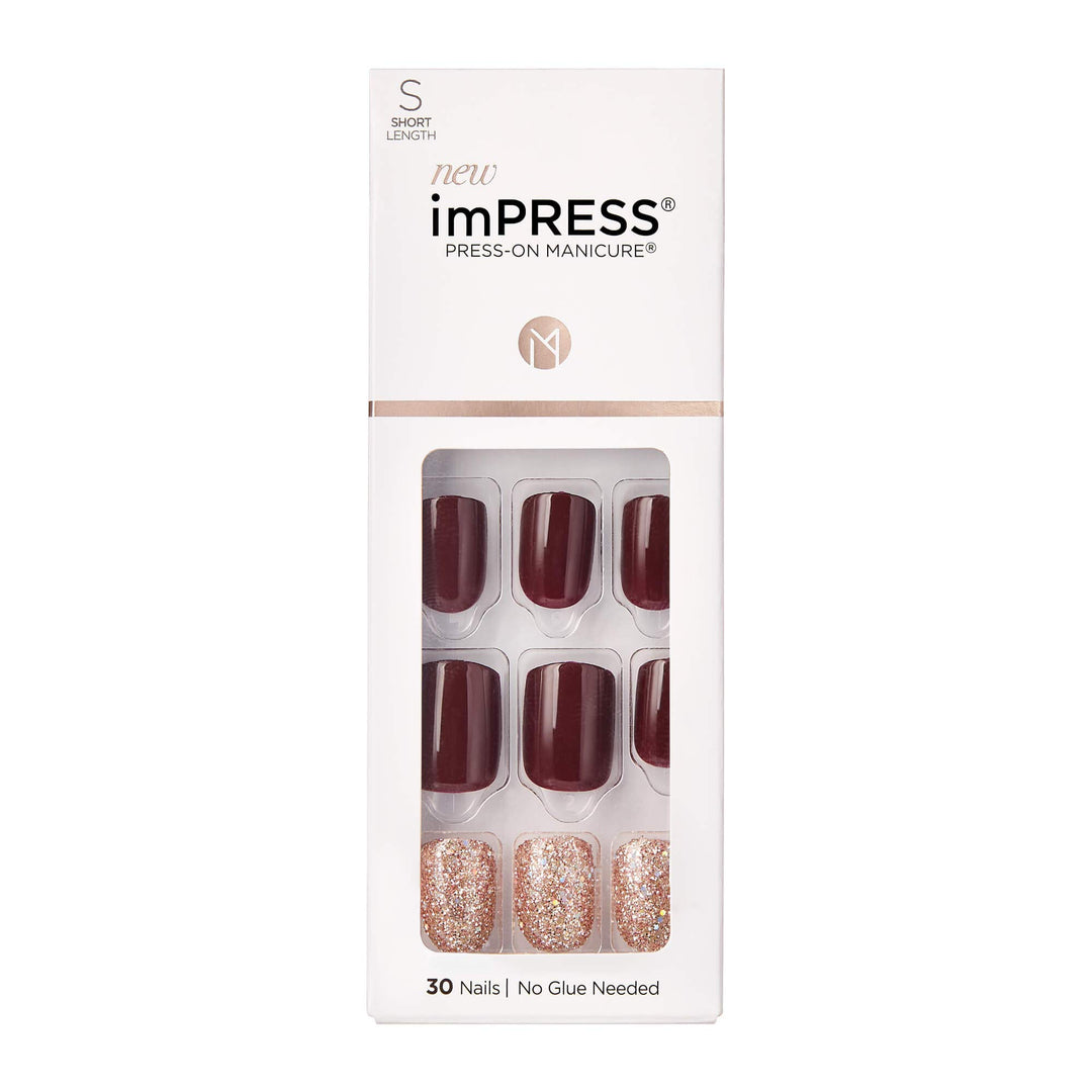KISS Press-On Manicure, Nail Kit, PureFit Technology, Short Press-On Nails, No Other, Includes Prep Pad, Mini File, Cuticle Stick, and 30 Fake Nails