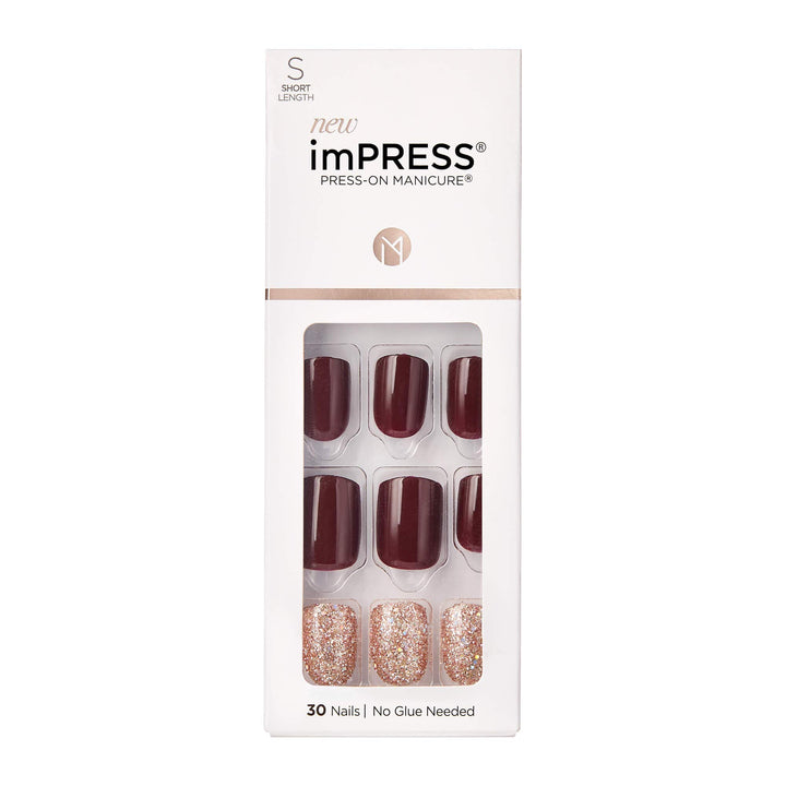 KISS Press-On Manicure, Nail Kit, PureFit Technology, Short Press-On Nails, No Other, Includes Prep Pad, Mini File, Cuticle Stick, and 30 Fake Nails
