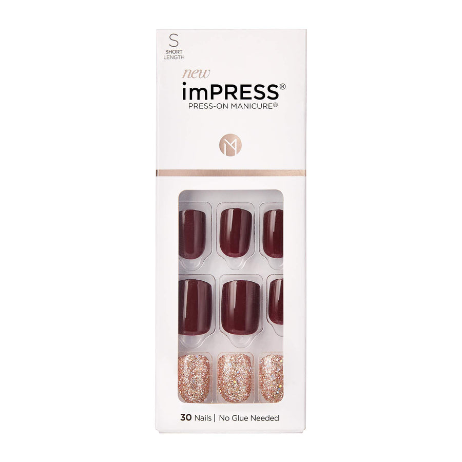 KISS Press-On Manicure, Nail Kit, PureFit Technology, Short Press-On Nails, No Other, Includes Prep Pad, Mini File, Cuticle Stick, and 30 Fake Nails